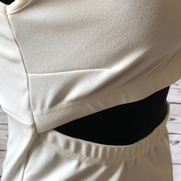 NWT! Nasty Gal ivory cutout bodycon dress size 6 - Picture 6 of 7